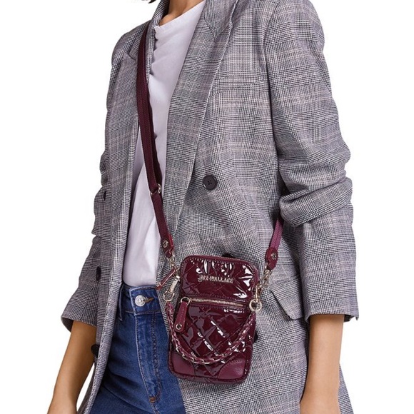 MZ Wallace Quilted Micro Crosby Crossbody Bag in Port Lacquer /Gold - Picture 7 of 11